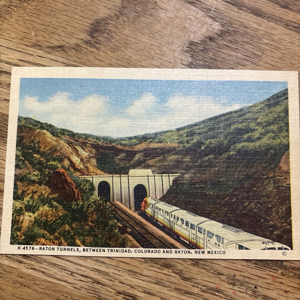 Raton Tunnel Between Trinidad Colorado New Mexico Scenic Train Railroad Postcard